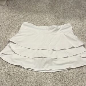 Athleta Girl White Tennis Skirt with Tiered Design